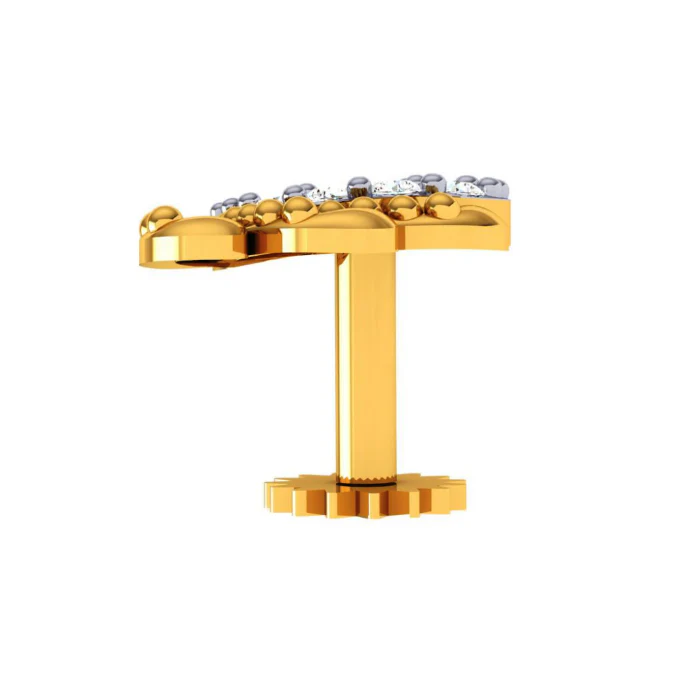 22KT (916) Yellow Gold Nosepin For Women - Image 2