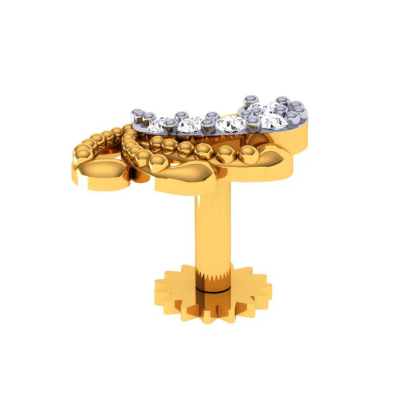 22KT (916) Yellow Gold Nosepin For Women - Image 6