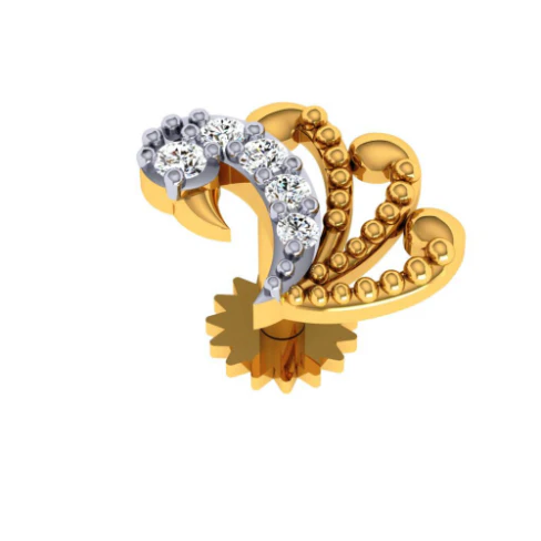 22KT (916) Yellow Gold Nosepin For Women - Image 8