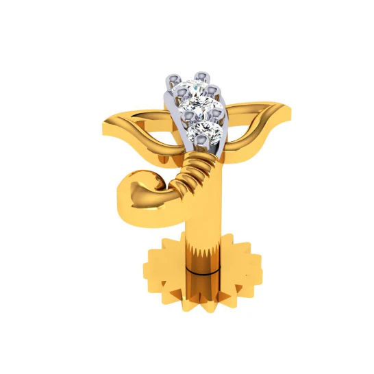22KT (916) Yellow Gold Nosepin For Women - Image 3