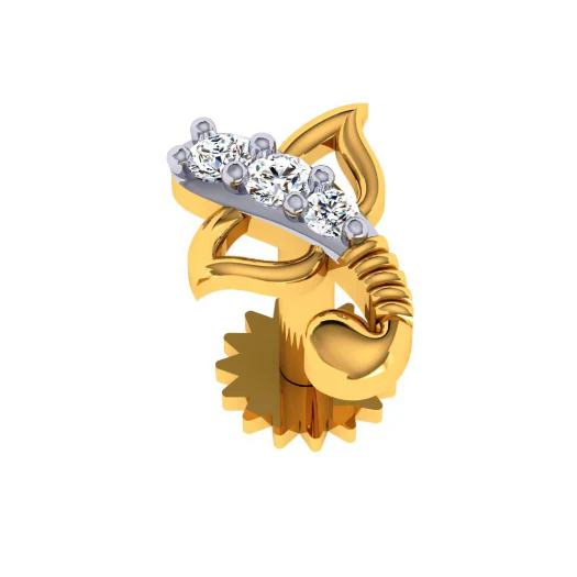 22KT (916) Yellow Gold Nosepin For Women - Image 4