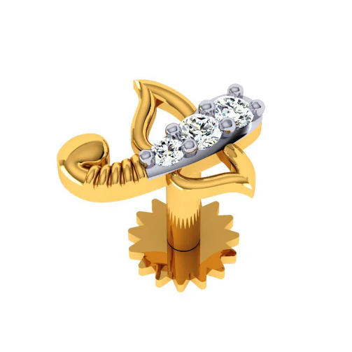 22KT (916) Yellow Gold Nosepin For Women - Image 5