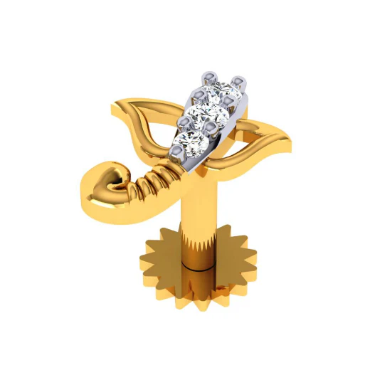 22KT (916) Yellow Gold Nosepin For Women - Image 6