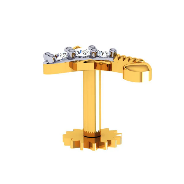 22KT (916) Yellow Gold Nosepin For Women - Image 8
