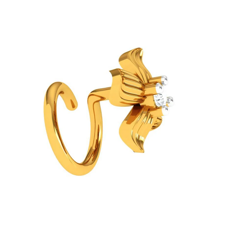 22KT (916) Yellow Gold Nosepin For Women - Image 6
