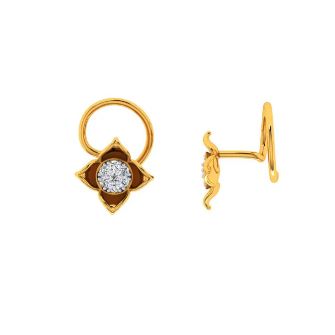22KT (916) Yellow Gold Nosepin For Women - Image 3
