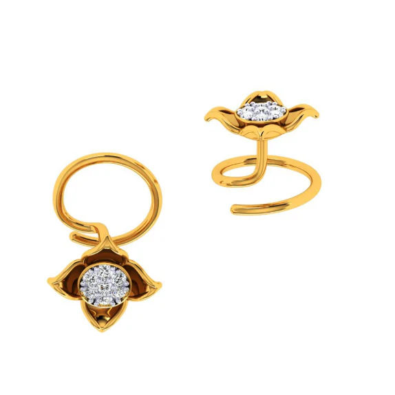 22KT (916) Yellow Gold Nosepin For Women - Image 4