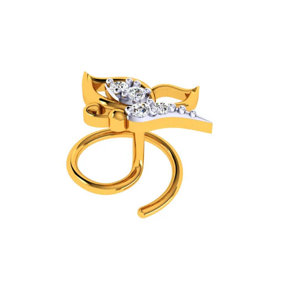 22KT (916) Yellow Gold Nosepin For Women - Image 6