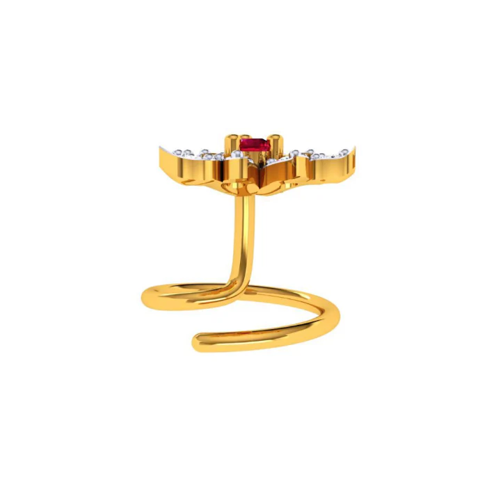 22KT (916) Yellow Gold Nosepin For Women - Image 6