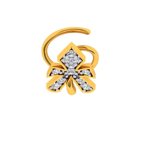 22KT (916) Yellow Gold Nosepin For Women - Image 2