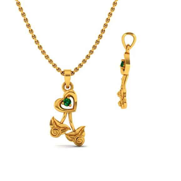 22KT (916) Yellow Gold Pendant For Women - Image 4