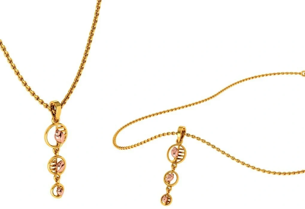 22KT (916) Yellow Gold Pendant For Women - Image 3