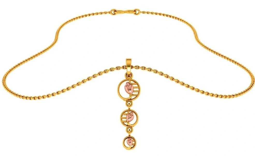22KT (916) Yellow Gold Pendant For Women - Image 4
