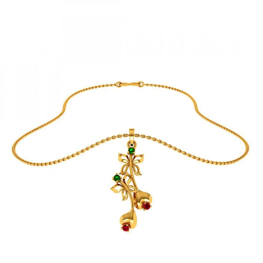 22KT (916) Yellow Gold Pendant For Women - Image 3