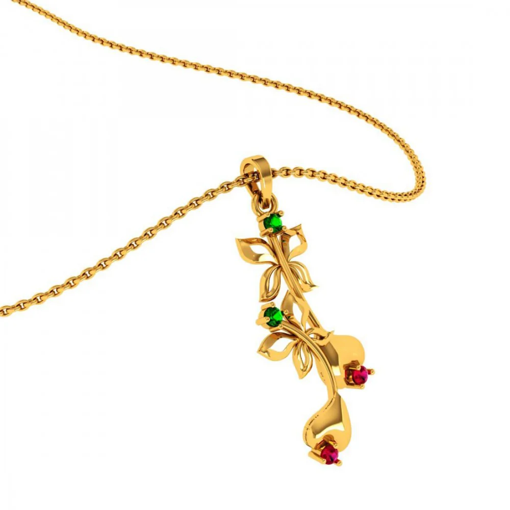 22KT (916) Yellow Gold Pendant For Women - Image 4