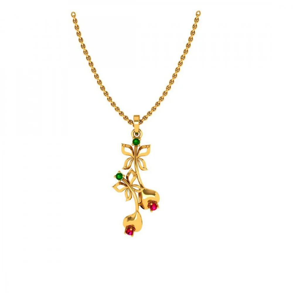 22KT (916) Yellow Gold Pendant For Women - Image 5