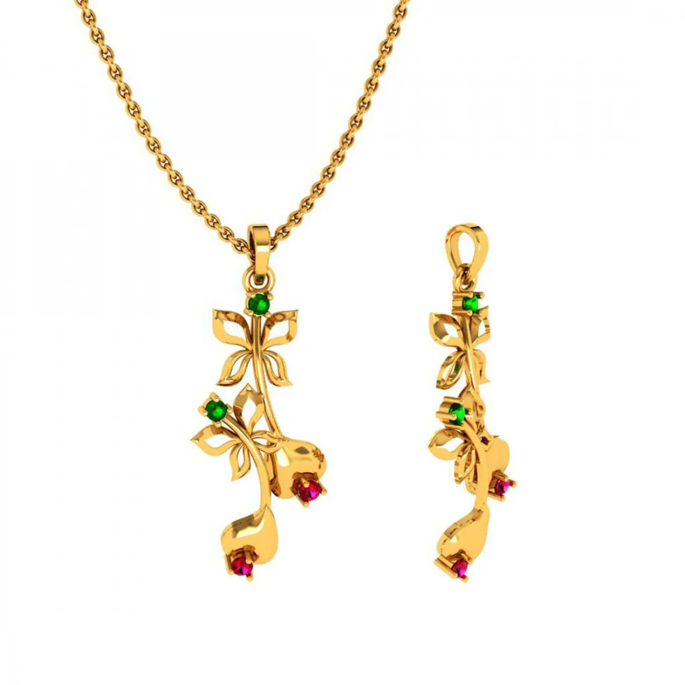 22KT (916) Yellow Gold Pendant For Women - Image 6