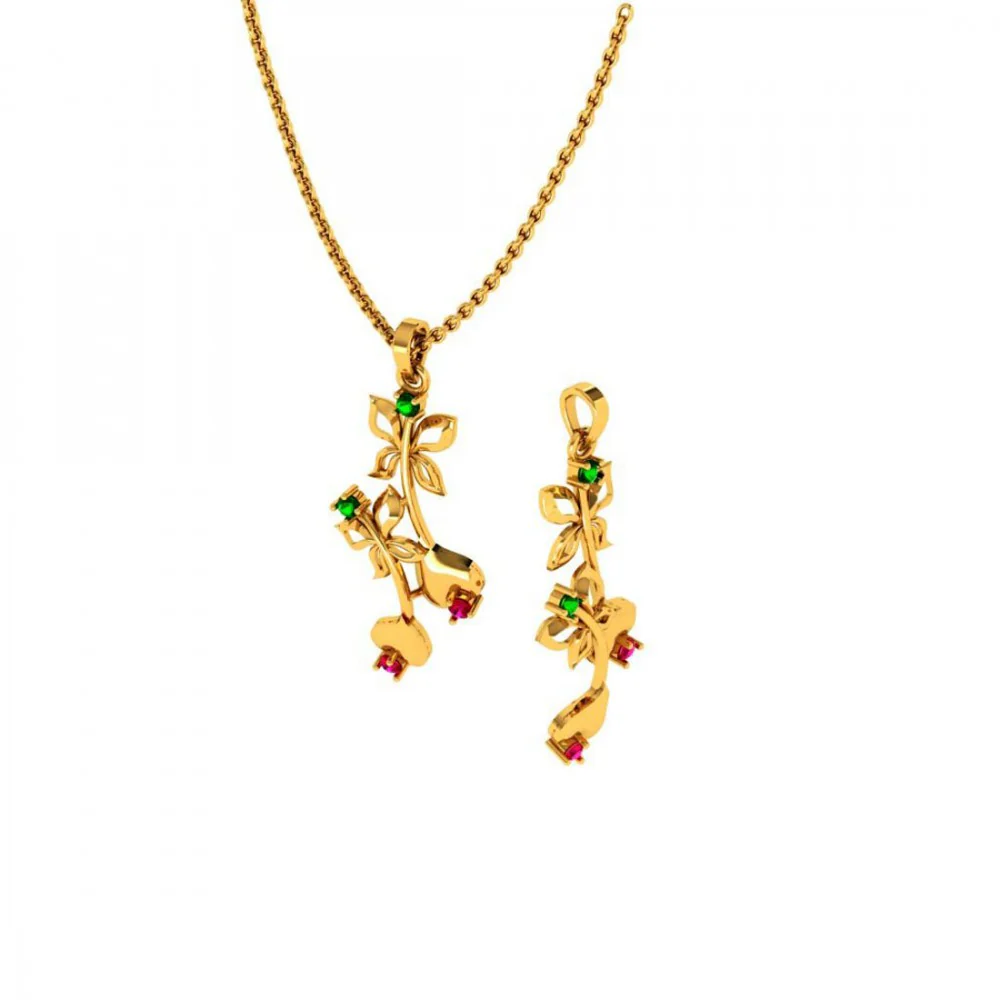 22KT (916) Yellow Gold Pendant For Women - Image 7