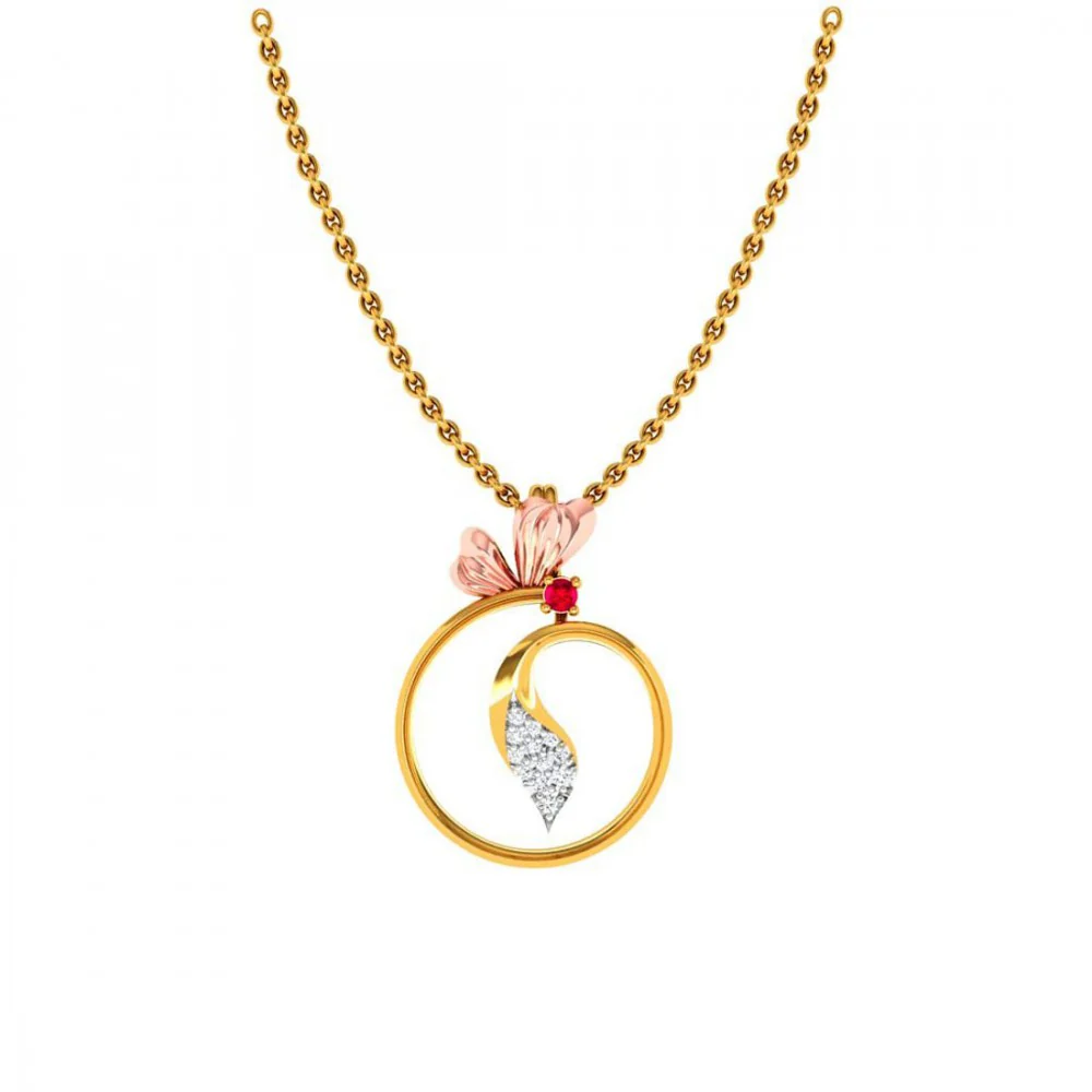 22KT (916) Yellow Gold Pendant For Women - Image 4