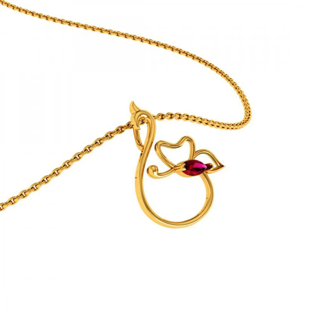 22KT (916) Yellow Gold Pendant For Women - Image 5