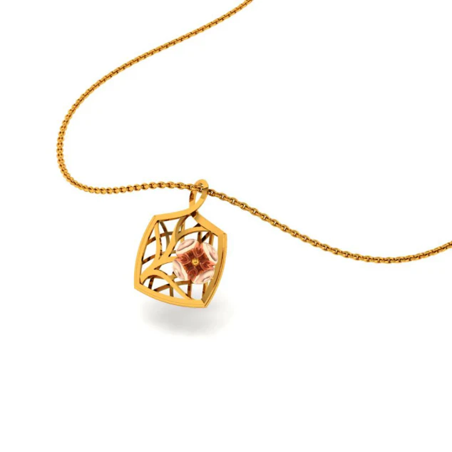 22KT (916) Yellow Gold Pendant For Women - Image 4