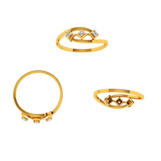 22KT (916) Yellow Gold Ring For Women - Image 6