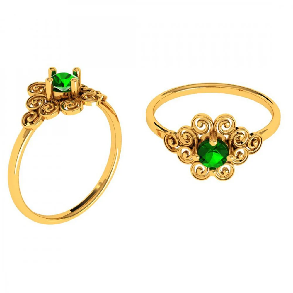 22KT (916) Yellow Gold Ring For Women - Image 4
