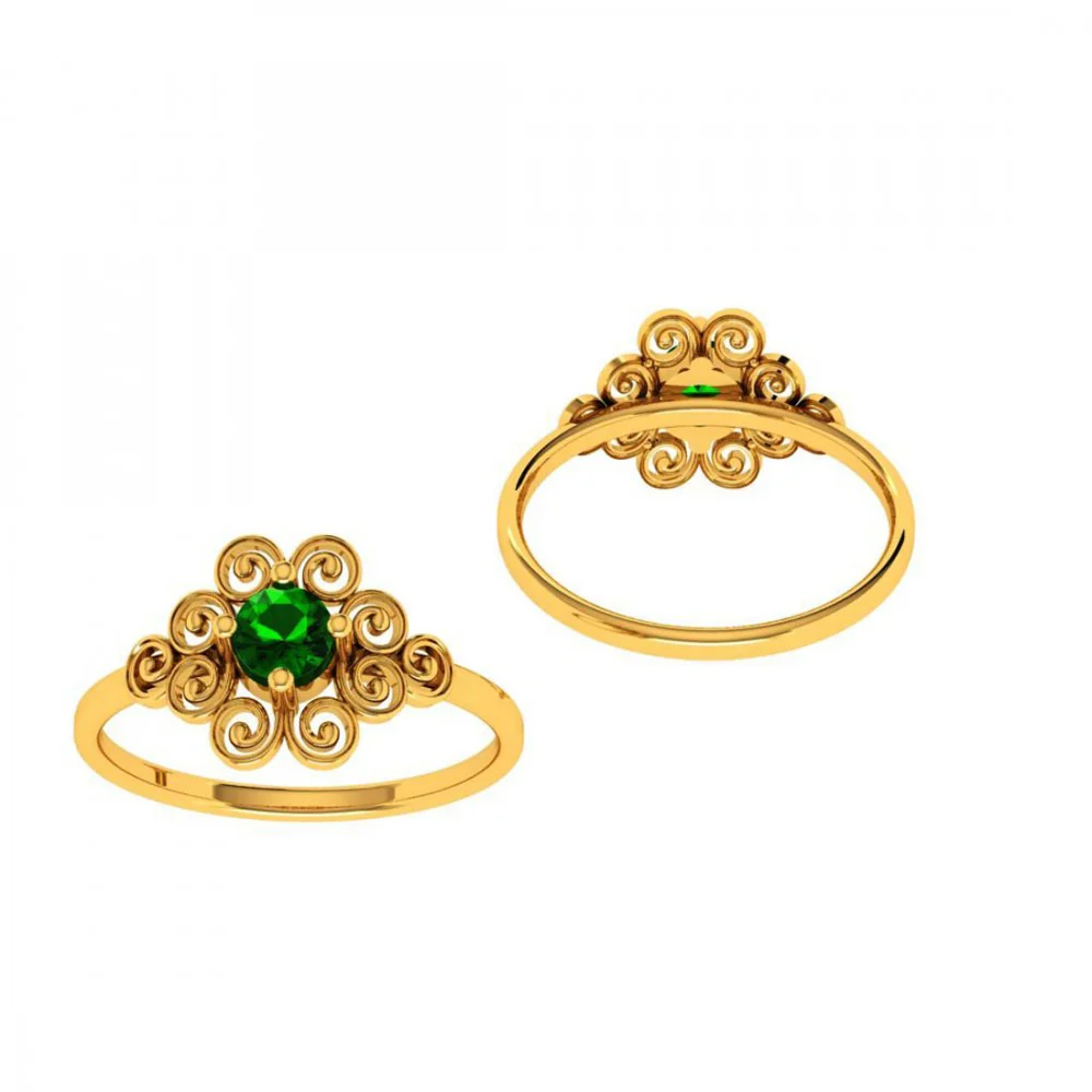 22KT (916) Yellow Gold Ring For Women - Image 5