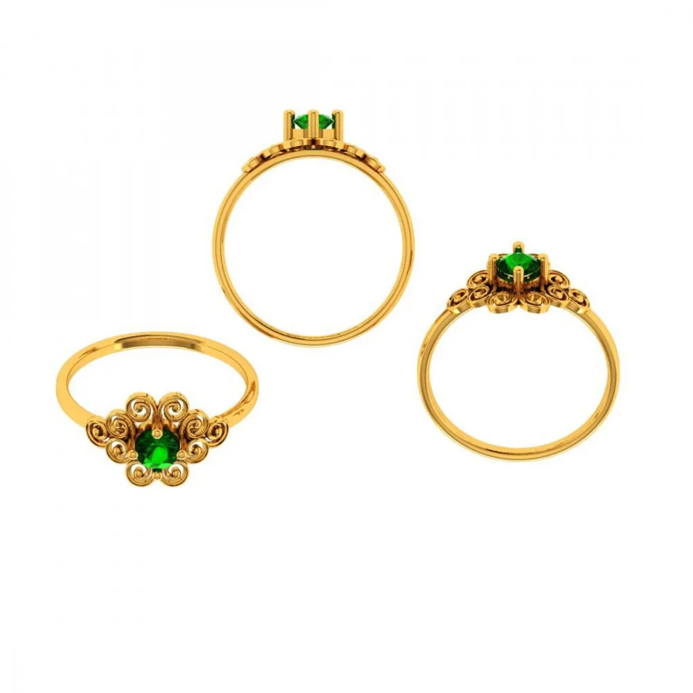 22KT (916) Yellow Gold Ring For Women - Image 6