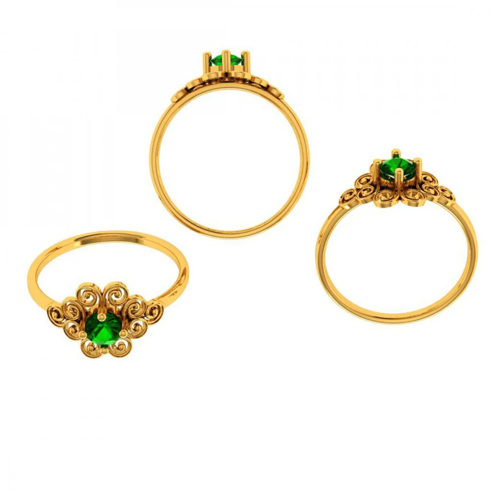 22KT (916) Yellow Gold Ring For Women - Image 7