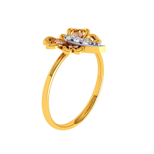 22KT (916) Yellow Gold Ring For Women - Image 4