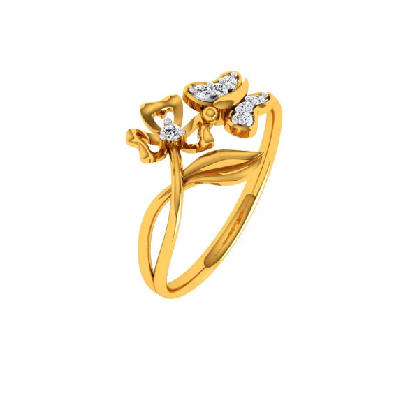 22KT (916) Yellow Gold Ring For Women - Image 2