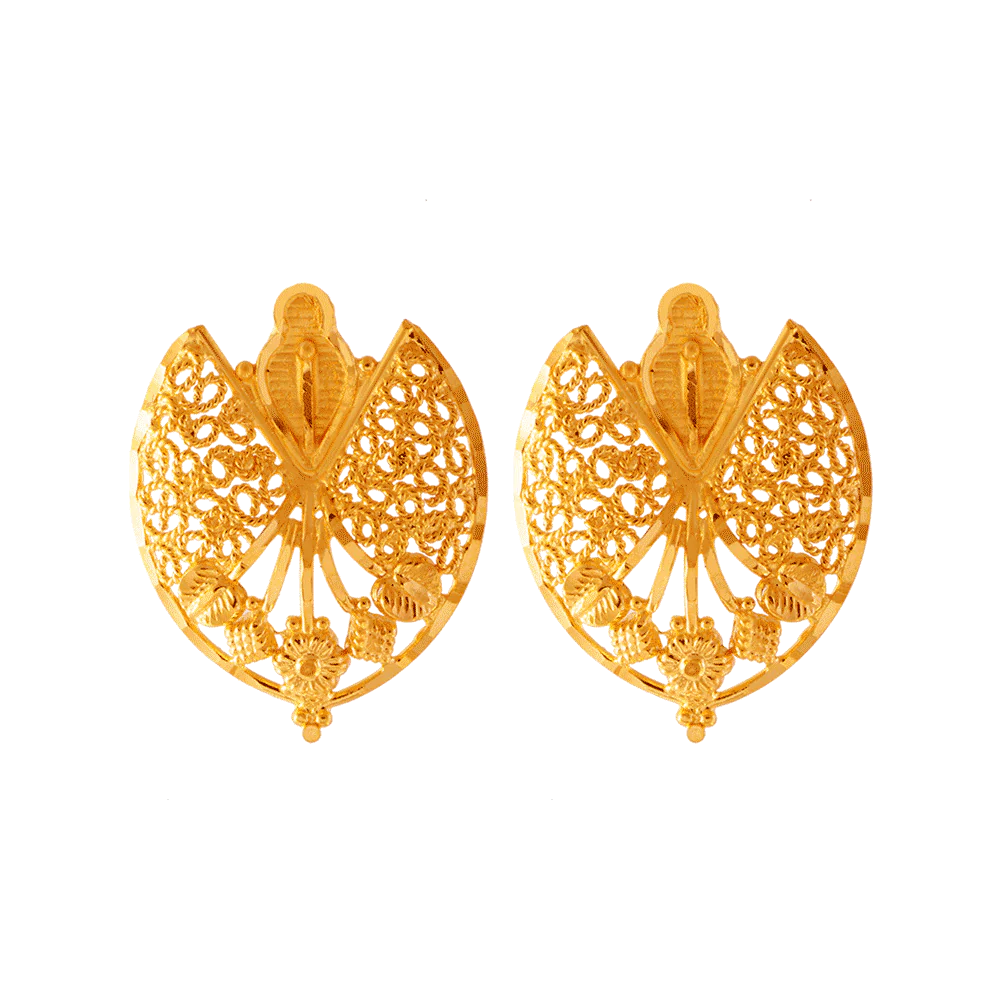 22KT (916) Yellow Gold Stud Earrings For Women