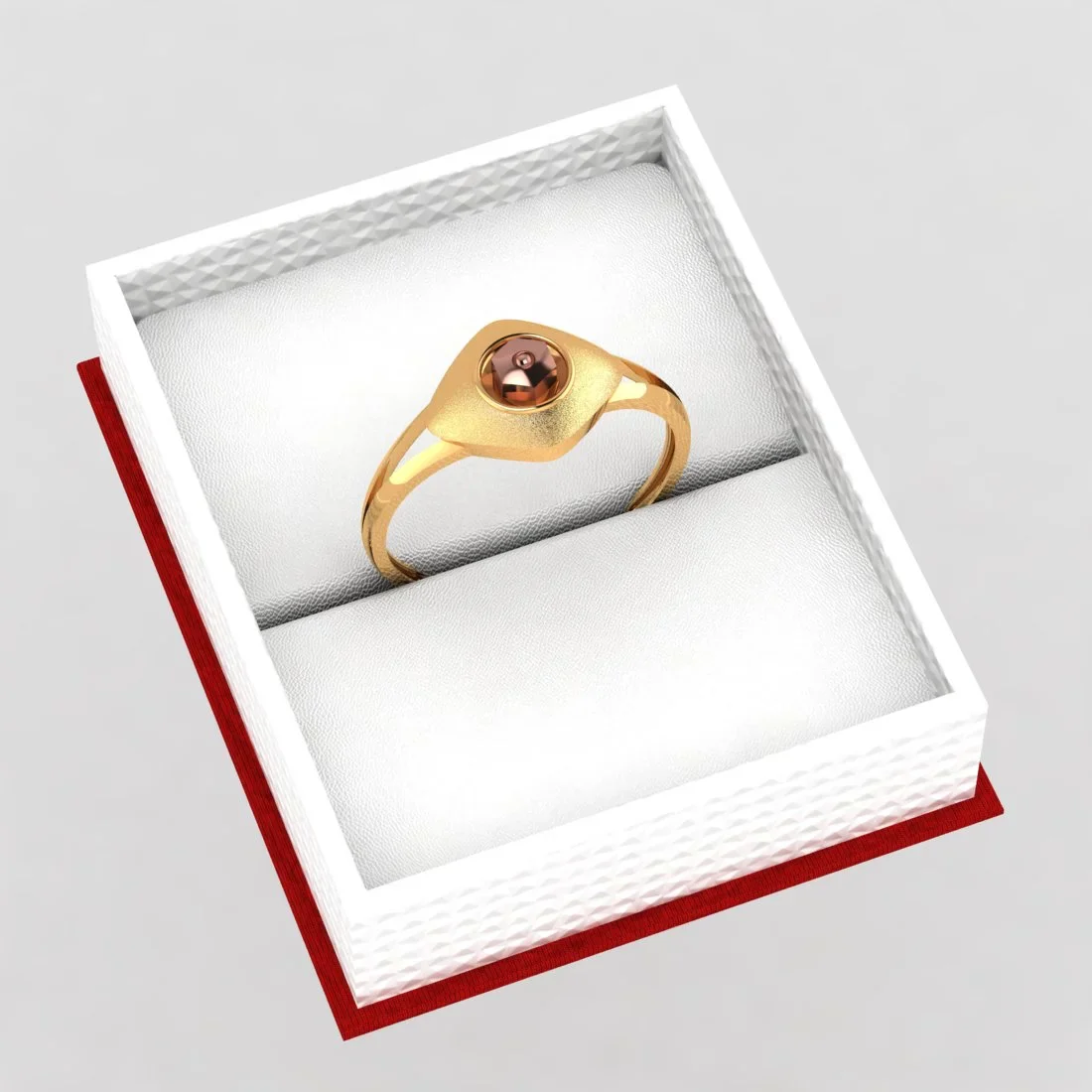 22KT (916) Yellow Gold Unique Geometric Shape Classic Ring For Women & Girls (Size 12) - Image 5