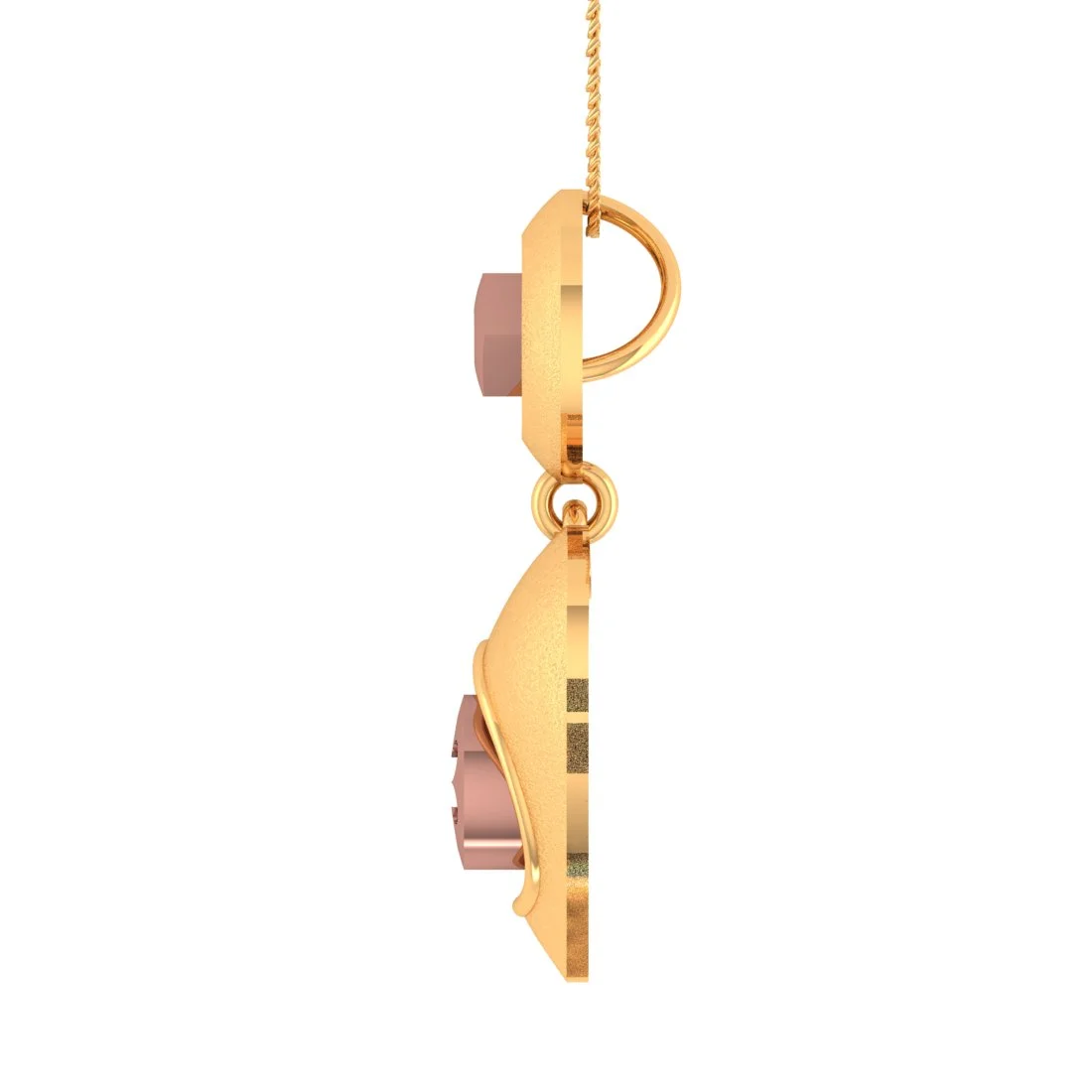 22KT (916) Yellow Gold With Heart and Circle Design Pendant (Without Chain) - Image 3