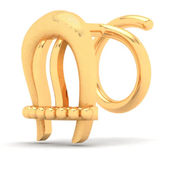 22KT Bamboo Kulo Shaped Unique Gold Nosepin From Online Exclusive Collection - Image 3