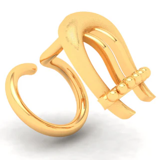 22KT Bamboo Kulo Shaped Unique Gold Nosepin From Online Exclusive Collection - Image 4