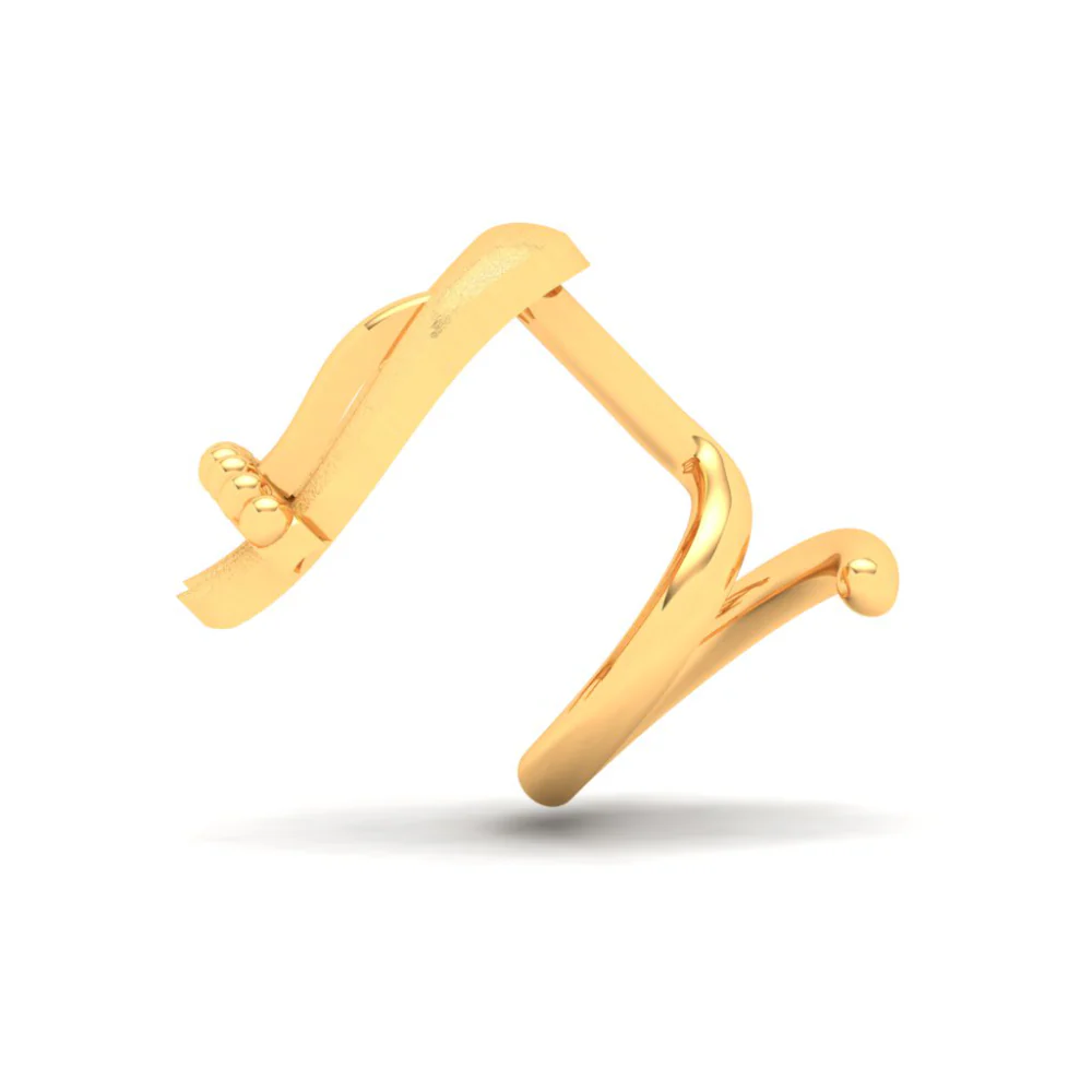 22KT Bamboo Kulo Shaped Unique Gold Nosepin From Online Exclusive Collection - Image 5