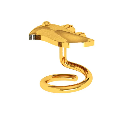 22KT Bird Shaped Gold Nose Pin Design - Image 2