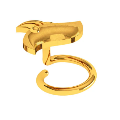 22KT Bird Shaped Gold Nose Pin Design - Image 3
