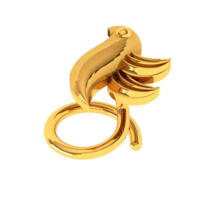 22KT Bird Shaped Gold Nose Pin Design - Image 5