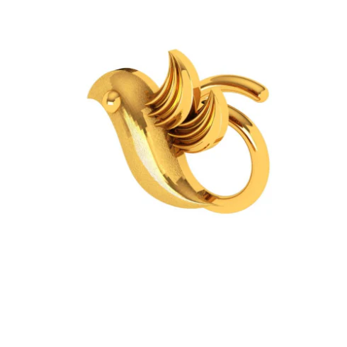 22KT Bird Shaped Gold Nose Pin Design - Image 7