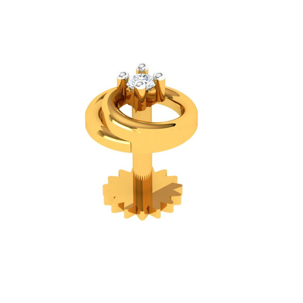 22KT Exclusive Gold Nose Ring With Impeccable Precision - Image 3