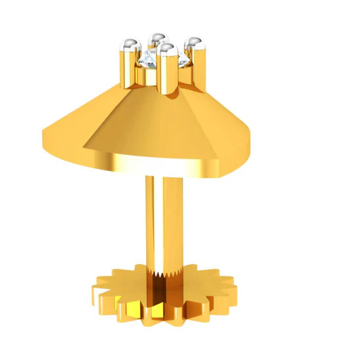 22KT Exclusively Designed Unique Gold Nose Pin - Image 3