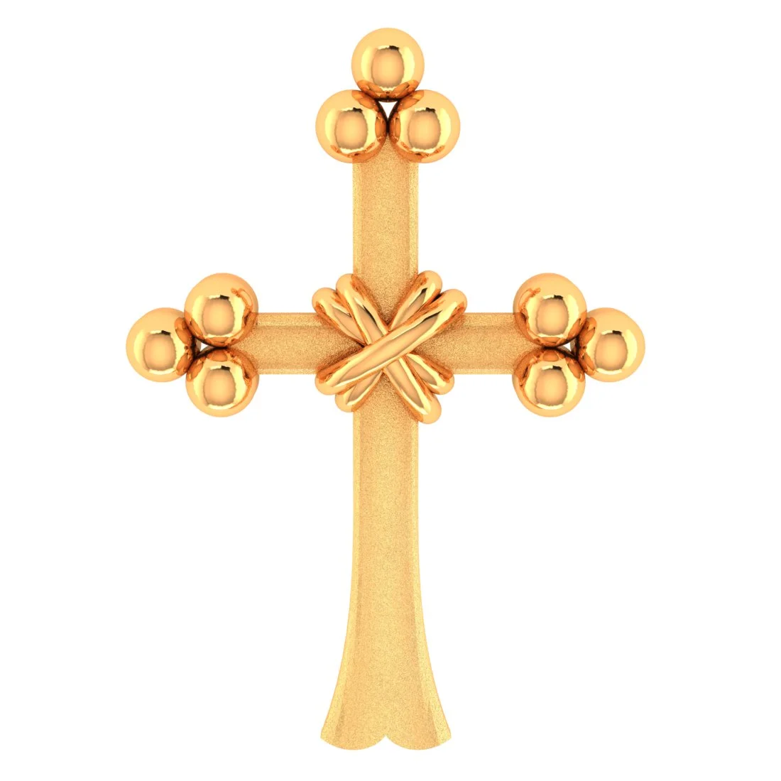 22KT Gold Divine Grace Cross Pendant (Without Chain) - Image 2