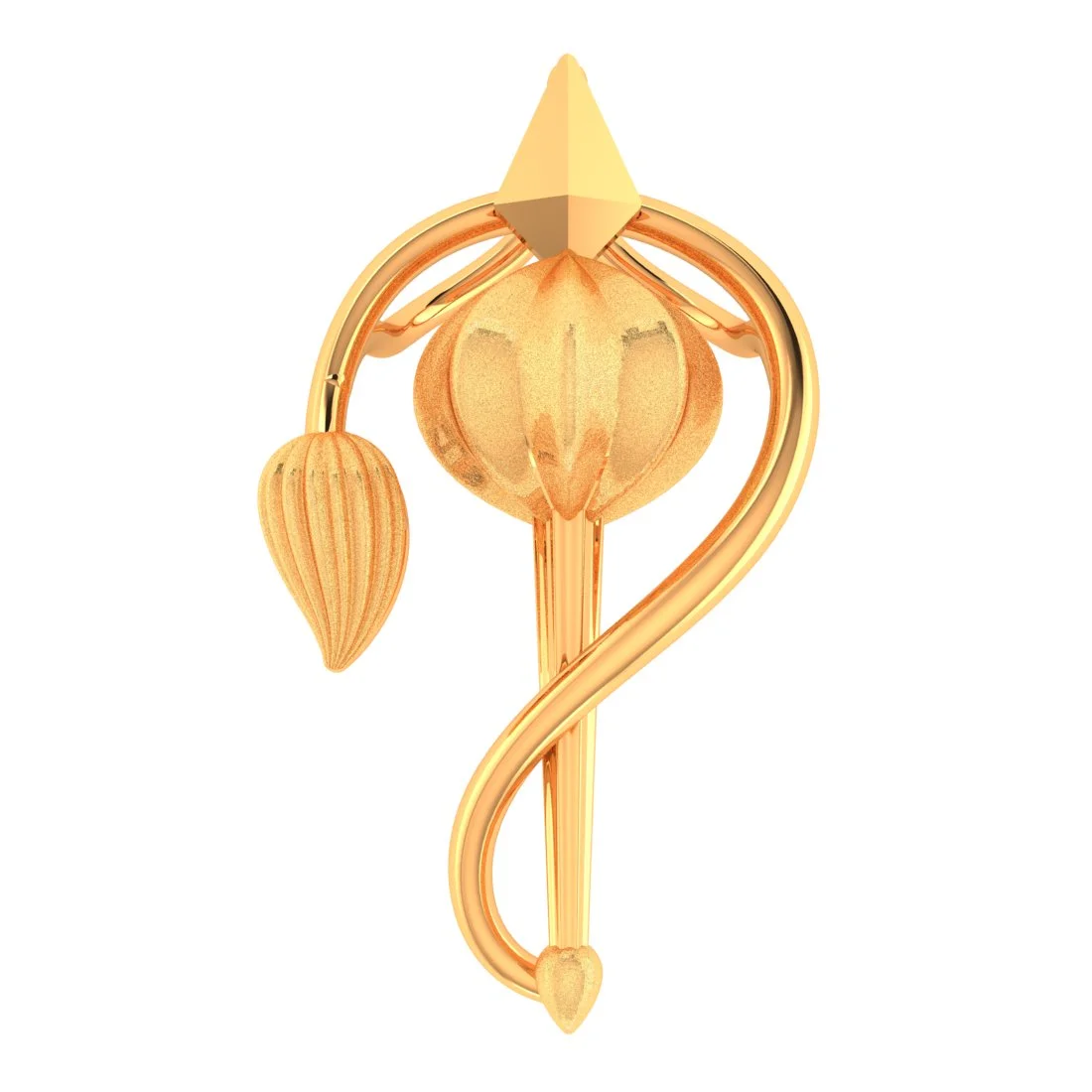 22KT Gold Hanumanji Gada Pendant (Without Chain) - Image 2