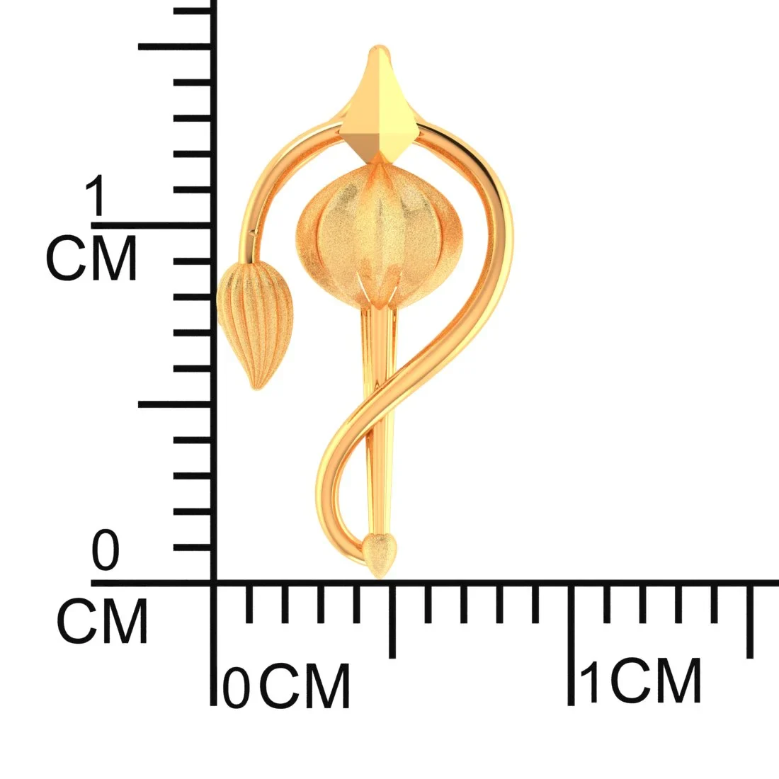 22KT Gold Hanumanji Gada Pendant (Without Chain) - Image 4