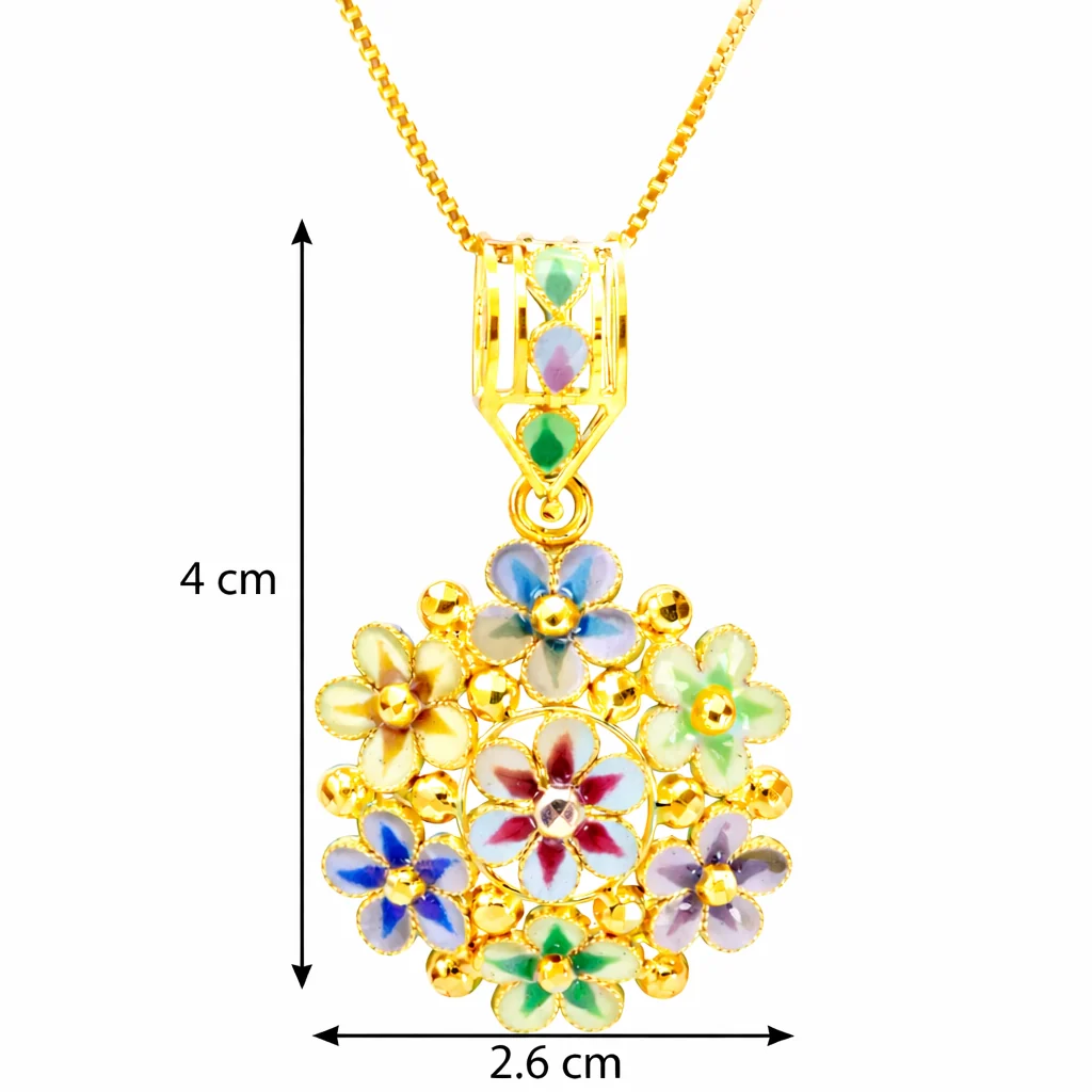22KT Gold Petal Pop Floral Pendant (Without Chain) for Women & Girl's - Image 4