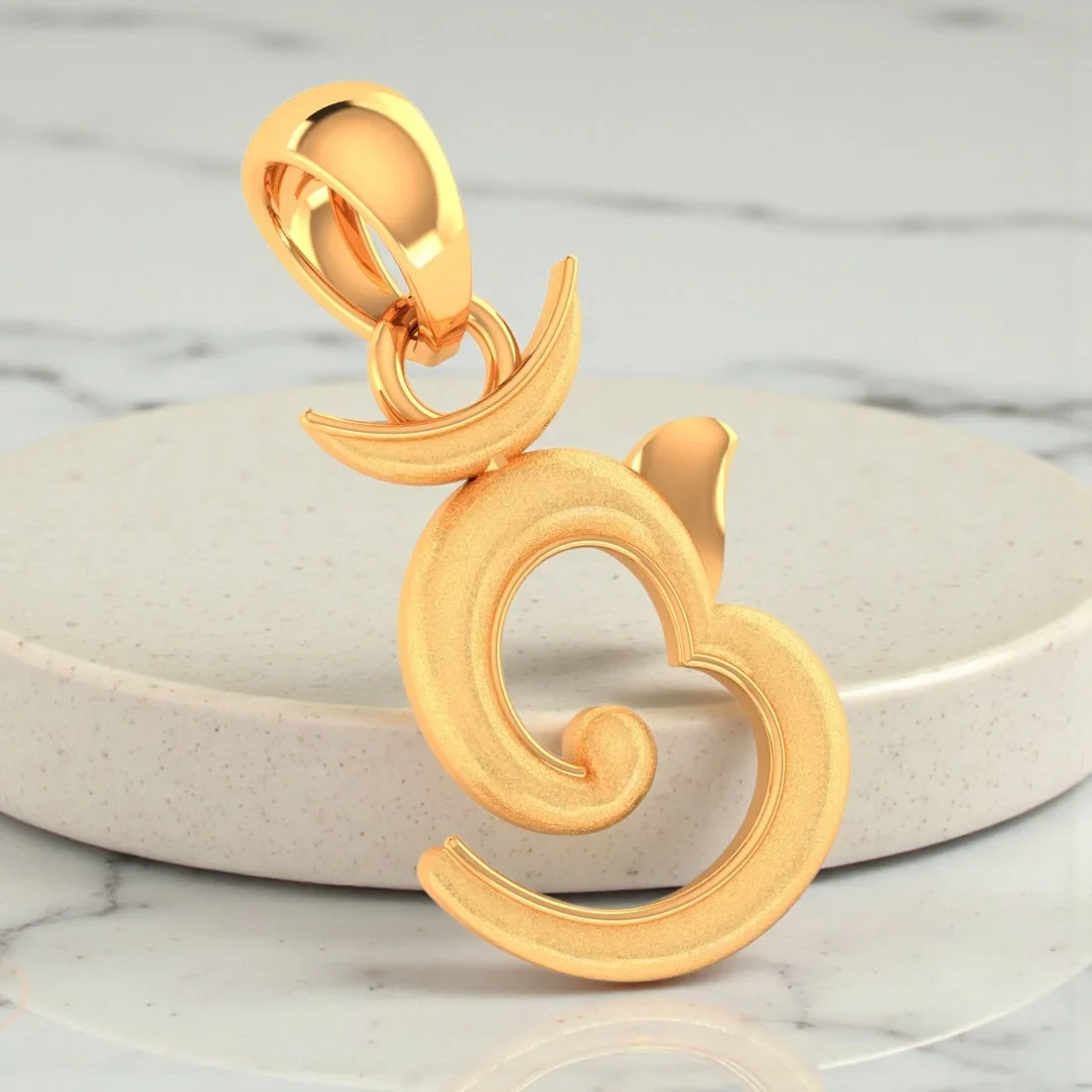 22KT Gold Pranava Grace Om Pendant (Without Chain) - Image 4