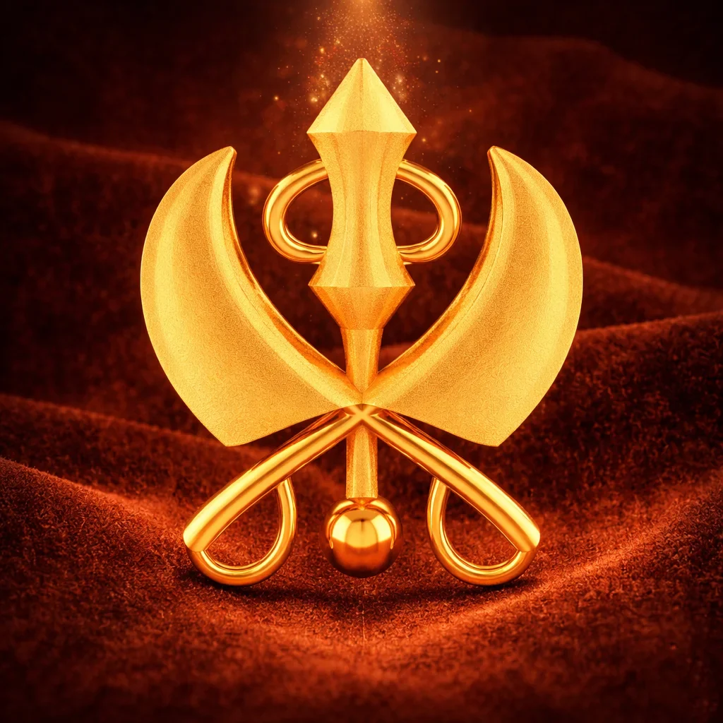 22KT Gold Punjabi Khanda Pendant (Without Chain)